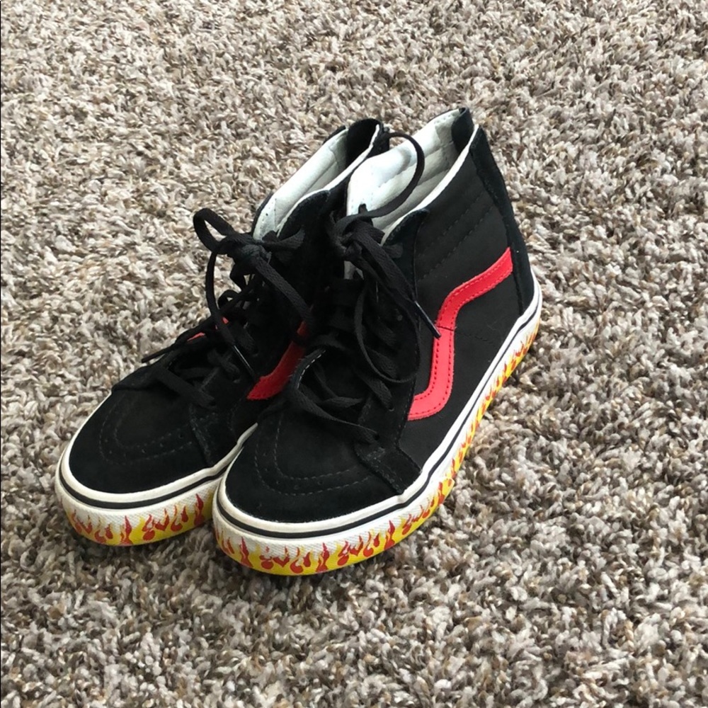Boys black and red VANS size 13.5